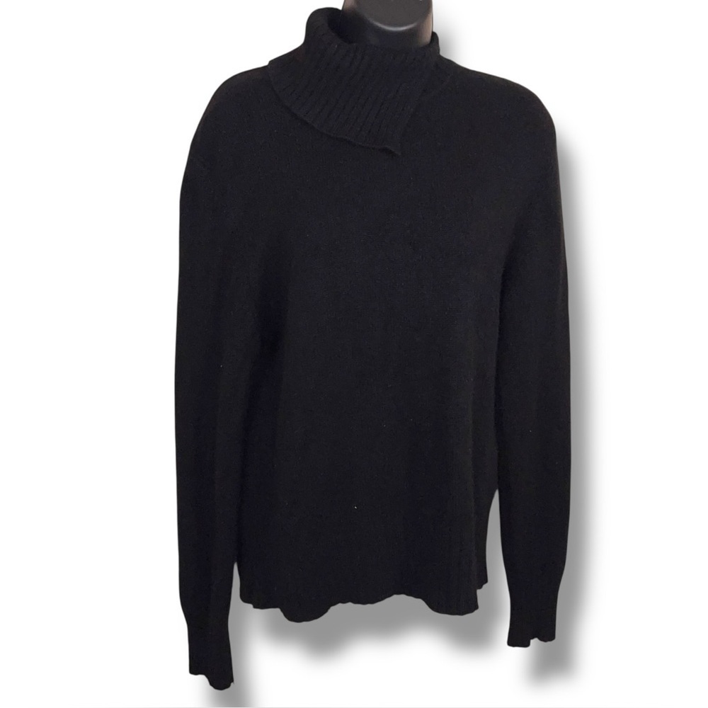 Vintage XL Charter Club Cashmere Sweater Black Turtleneck Luxury Neutral Classic